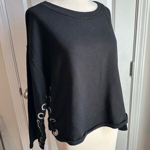 ALO Yoga Black Suspension Crop Sweatshirt